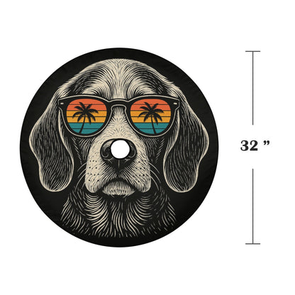Beagle Dog Spare Tire Cover, Sunglasses Palm Tree Beach Puppy Backup Camera Hole Wheel Unique RV Back Cars Men Women Trailer Campers Extra - Starcove Fashion