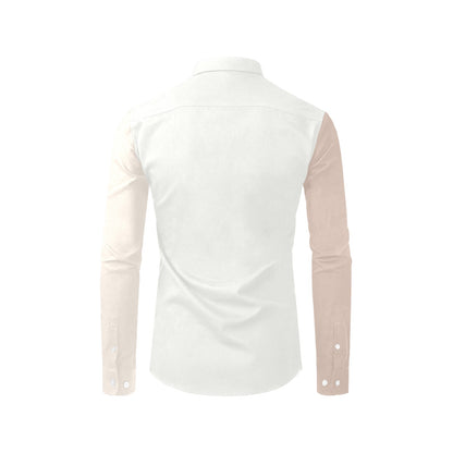 Color Block Long Sleeve Men Button Up Shirt, Brown Beige Cream Pastel Tone Combo Print Buttoned Male Guys Collared Dress Shirt Chest Pocket 5XL Color Block Long Sleeve Men Button Up Shirt, Brown Beige Cream Pastel Tone Combo Print Buttoned Male Guys Collared Dress Shirt Chest Pocket 5XL