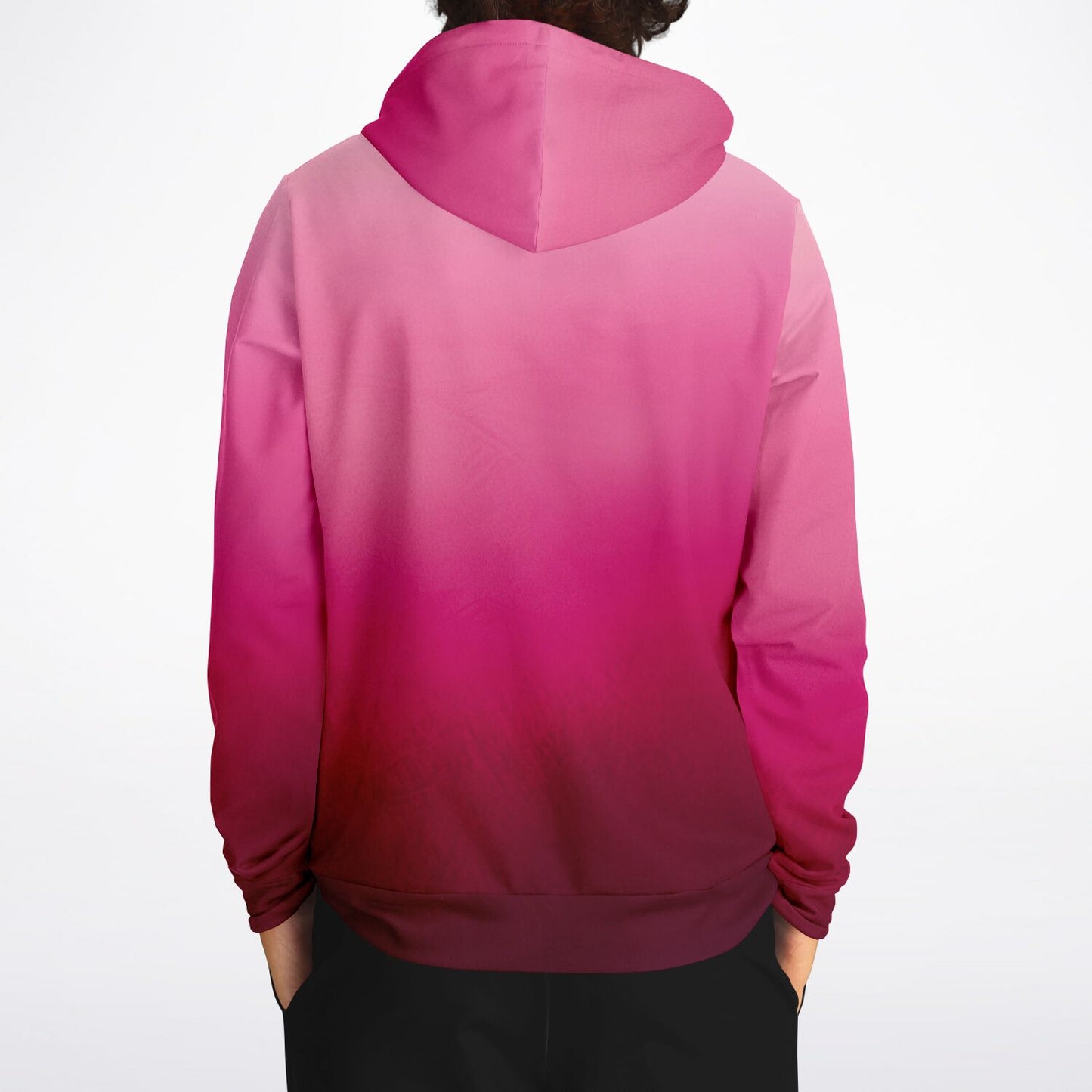 Red Pink Ombre Hoodie, Gradient Tie Dye Pullover Men Women Adult Aesthetic Graphic Cotton Hooded Sweatshirt with Pockets