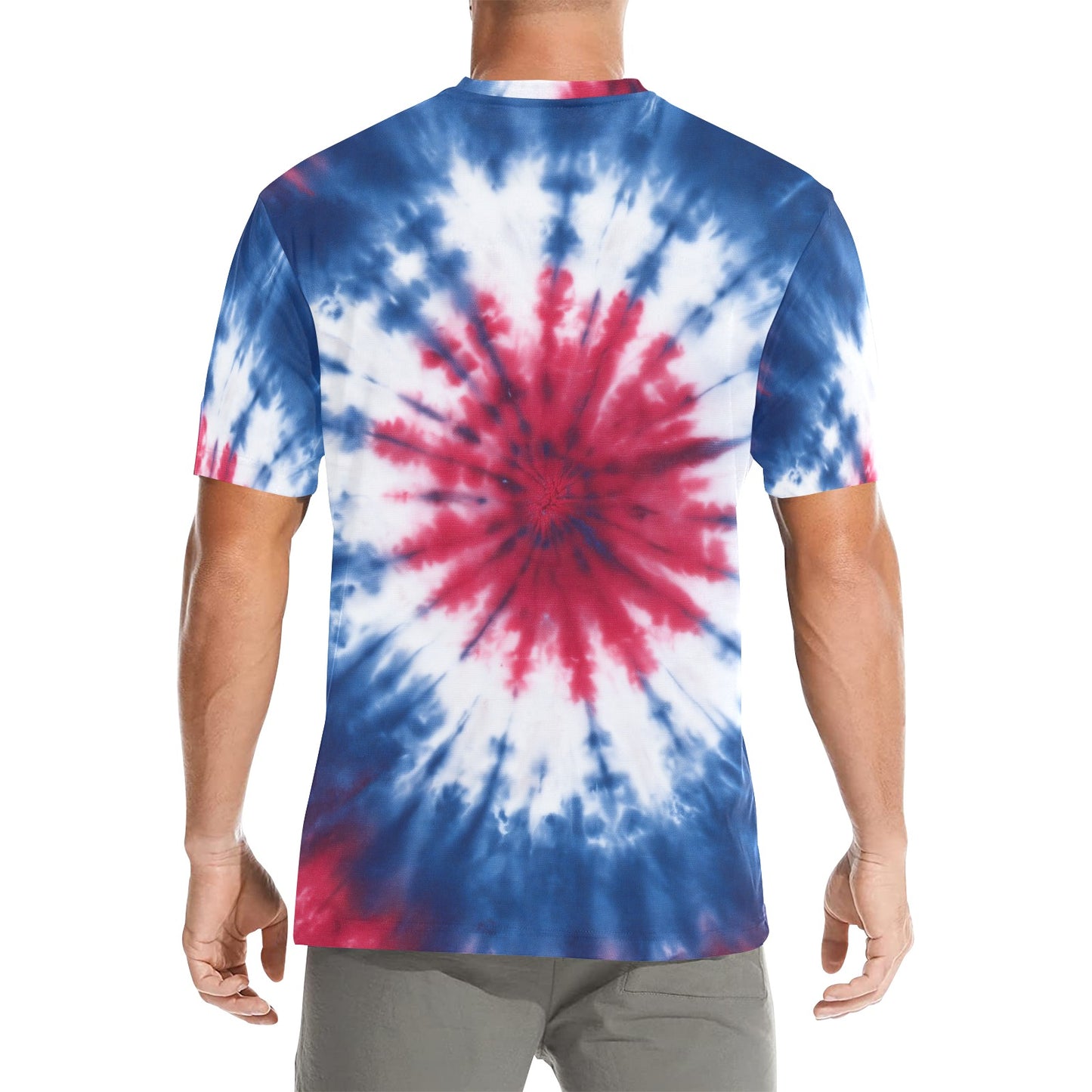 Red White Blue Tie Dye Tshirt, Designer Graphic Aesthetic Lightweight Summer Crewneck Men Male Women Tee Top Short Sleeve Shirt