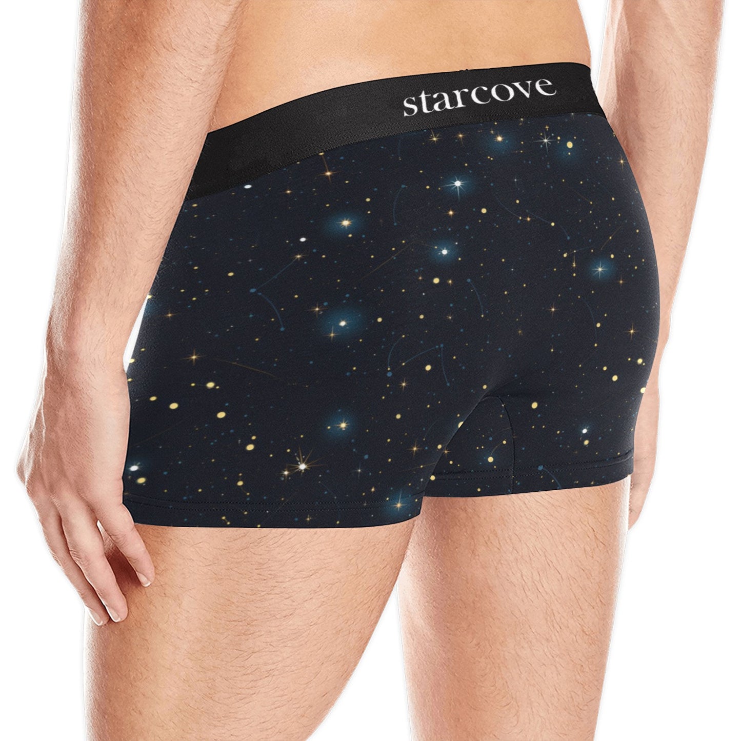 Constellation Galaxy Men Boxer Briefs, Stars Space Universe Underwear Pouch Funny Sexy Anniversary For Him Honeymoon Birthday Plus Size