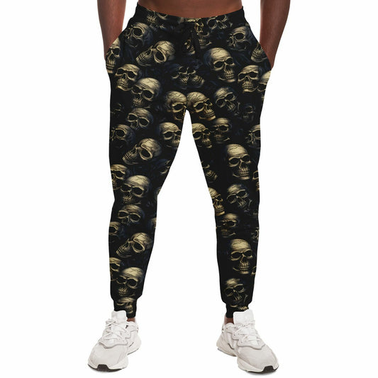 Halloween Joggers Sweatpants Pockets, Skulls Black Scary Spooky Women Men Male Female Ladies Fleece Comfy Sweats Pants Loungewear Bottoms