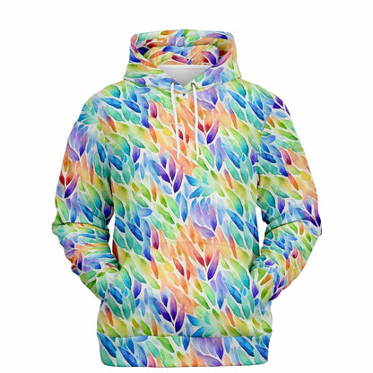 Rainbow Leaves Hoodie, Pride Pullover Men Women Adult Aesthetic Graphic Cotton Hooded Sweatshirt with Pockets Plus Size Starcove Fashion