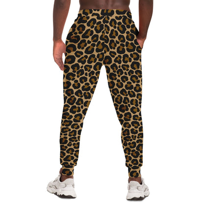 Leopard Joggers Sweatpants with Pockets, Animal Print Brown Cheetah Women Men Female Ladies Fleece Comfy Cotton Sweats Pants Bottoms