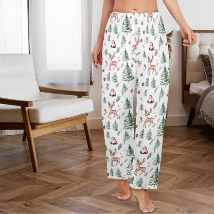 White Christmas Trees Women Pajamas Pants, Reindeer Santa Claus Xmas Pj Pockets Trousers Couples Matching Ladies Female Trousers Bottoms L / with White Christmas Trees Women Pajamas Pants, Reindeer Santa Claus Xmas Pj Pockets Trousers Couples Matching Ladies Female Trousers Bottoms L / with
