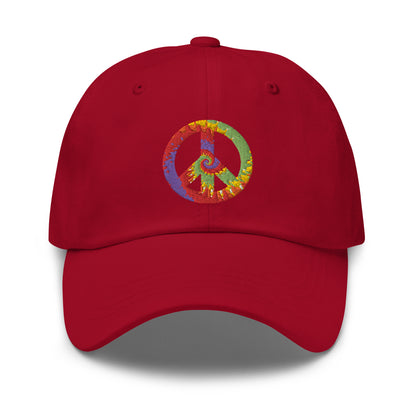 Peace Symbol Baseball Dad Hat Cap, Tie Dye Mom Trucker Men Women Adult Embroidery Embroidered Designer Ladies Gift