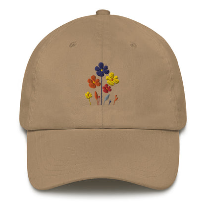 Wildflowers Baseball Dad Hat Cap, Floral Bloom Flowers Mom Trucker Men Women Embroidery Embroidered Ball Hat Designer Gift Starcove Fashion