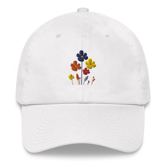 Wildflowers Baseball Dad Hat Cap, Floral Bloom Flowers Mom Trucker Men Women Embroidery Embroidered Ball Hat Designer Gift Starcove Fashion