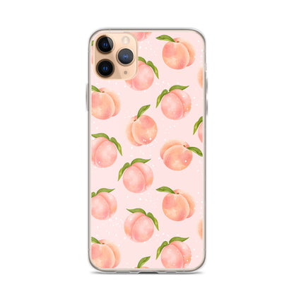Peach iPhone 14 Pro Max Case, Fruit Print Cute Gift Aesthetic iPhone 13 12 11 Mini SE 2020 XS Max XR X 8 7 Plus Cell Phone Cover