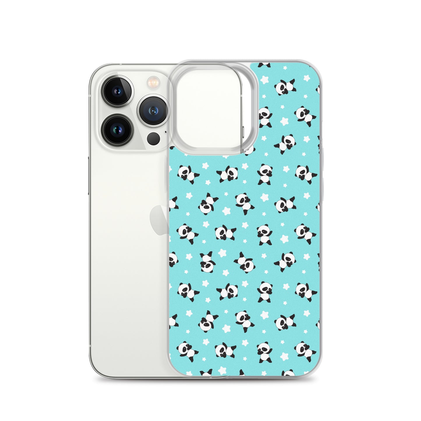 Panda iPhone 14 13 12 Pro Max Case, Cute Aqua Blue Pattern Gifts Lovers Aesthetic iphone 11 Mini SE 2020 XS Max XR X 7 8 Cell Phone Starcove Fashion