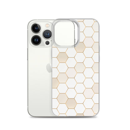 Honeycomb Hexagonal iPhone 15 14 13 12 Pro Max Case, Geographic Print Cute iPhone 11 Mini SE XS XR X 7 8 Cell Phone Cover