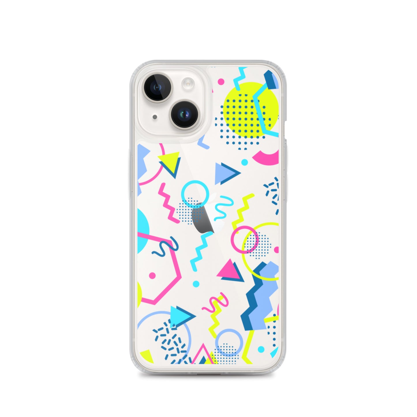 80s Geometric Colorful iPhone 14 13 12 Pro Max Clear Case, Pop Print Cute Gift Aesthetic iPhone 11 Mini SE 2020 XS XR X 7 Plus 8 Cell Phone