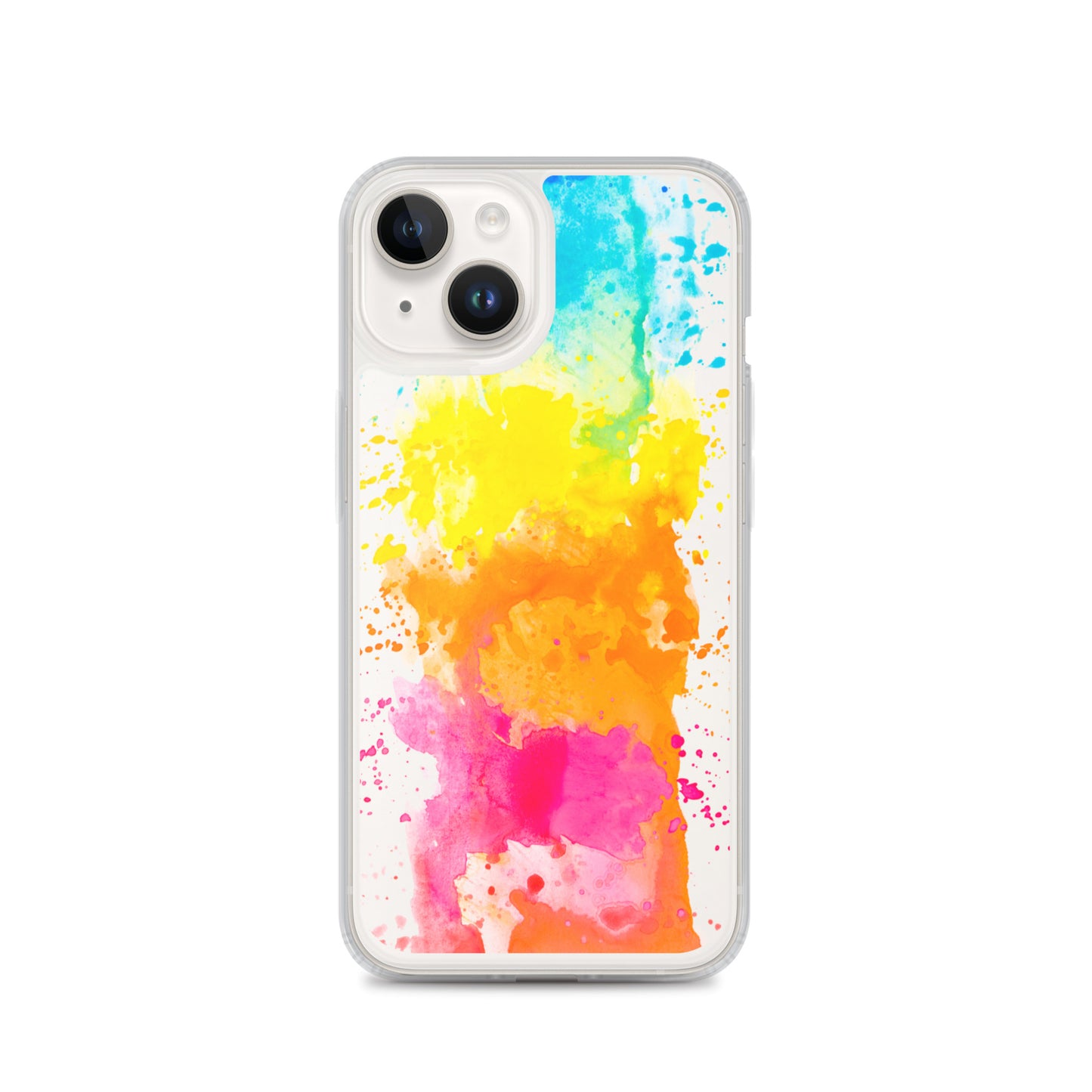 Colorful Paint Splatter iPhone 15 14 13 12 Pro Max Clear Case Abstract Art Print Cute Aesthetic iPhone 11 Mini SE XS XR X 7 8 Cell Phone