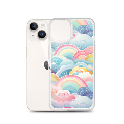 Boho Rainbows iPhone 14 Pro Max Case, Pastel Print Cute Aesthetic iPhone 13 12 11 Mini SE 2020 XS Max XR X 8 7 Plus Cell Phone Cover Starcove Fashion