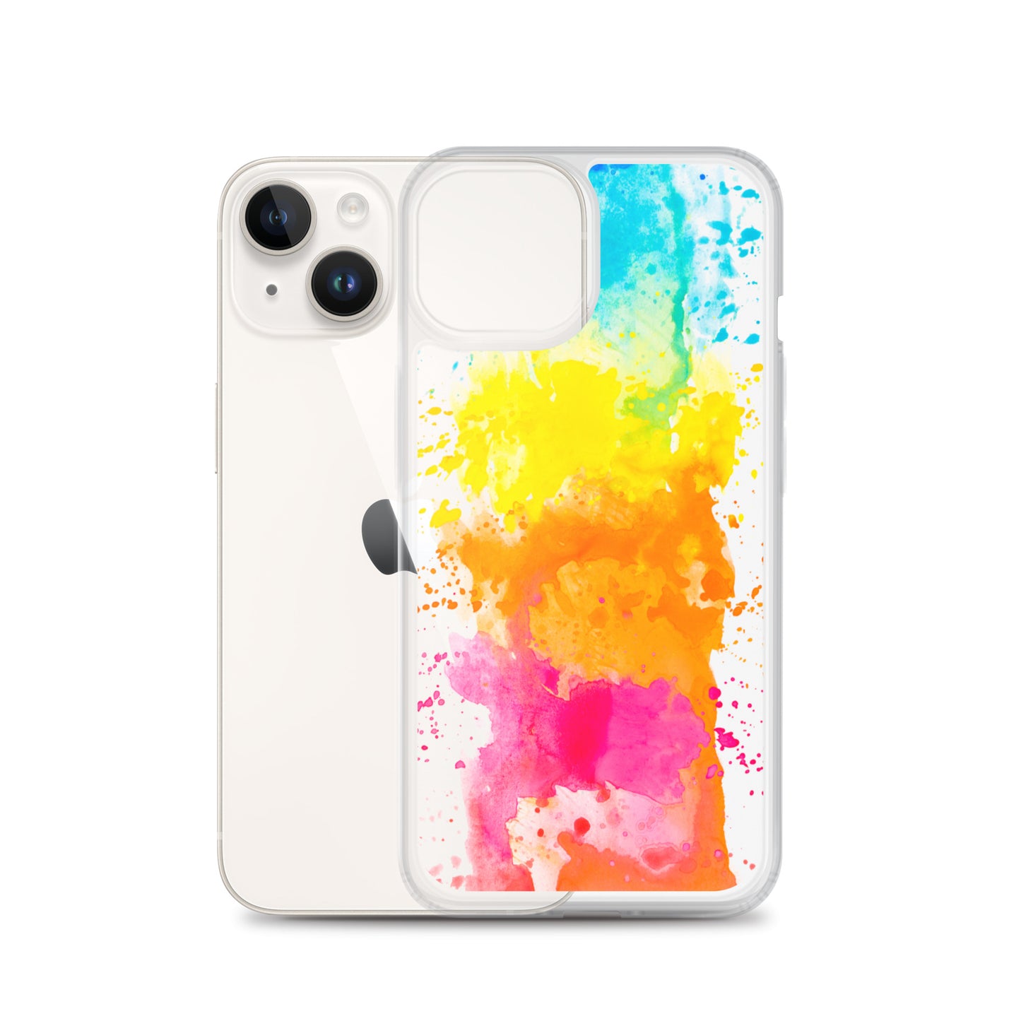 Colorful Paint Splatter iPhone 15 14 13 12 Pro Max Clear Case Abstract Art Print Cute Aesthetic iPhone 11 Mini SE XS XR X 7 8 Cell Phone
