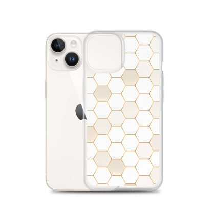 Honeycomb Hexagonal iPhone 15 14 13 12 Pro Max Case, Geographic Print Cute iPhone 11 Mini SE XS XR X 7 8 Cell Phone Cover