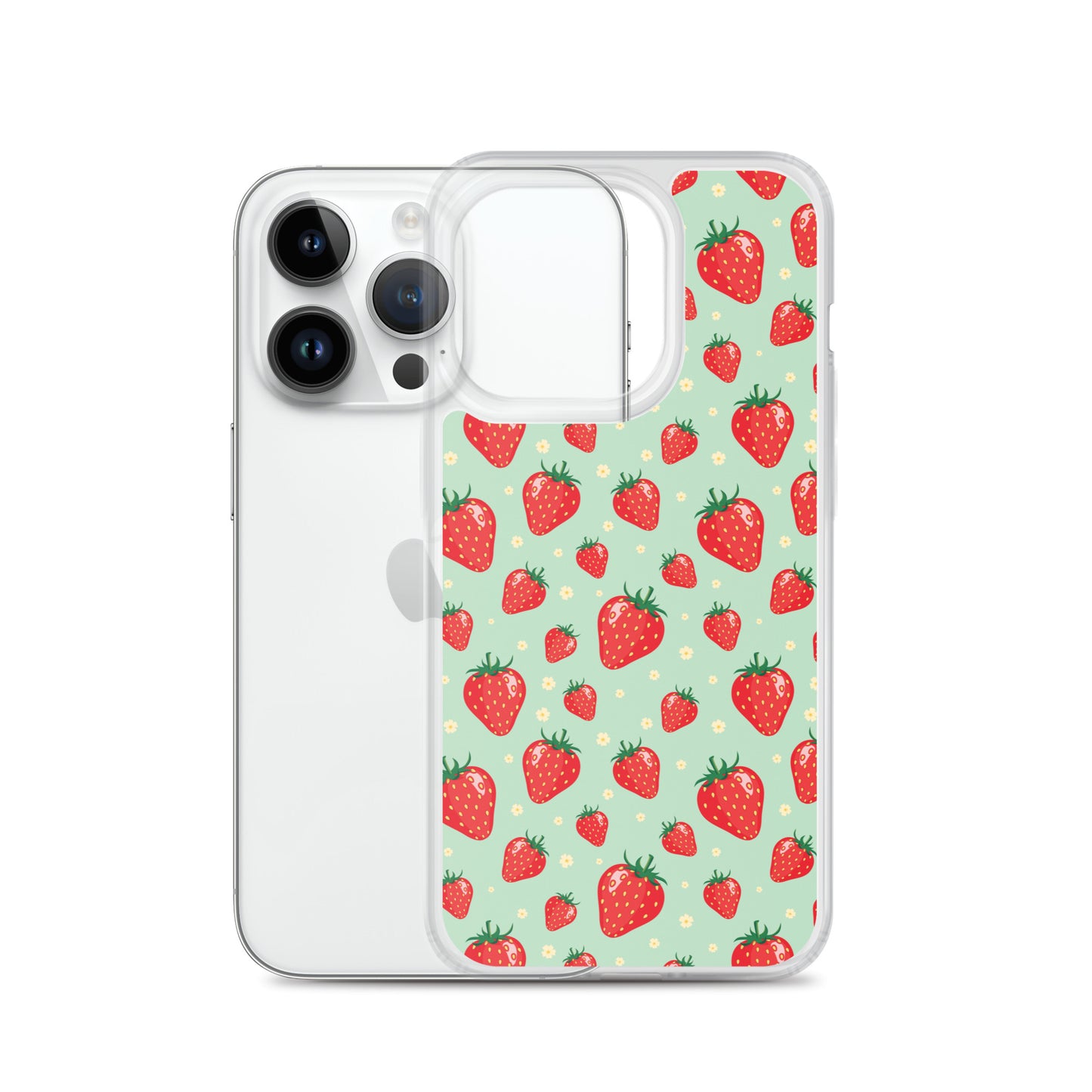 Strawberry iPhone 14 13 Pro Max Case, Red Fruit Cute Art Flower Print Aesthetic iPhone 12 11 Mini SE 2020 XS Max XR X 7 Plus 8 Phone