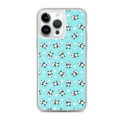 Panda iPhone 14 13 12 Pro Max Case, Cute Aqua Blue Pattern Gifts Lovers Aesthetic iphone 11 Mini SE 2020 XS Max XR X 7 8 Cell Phone Starcove Fashion