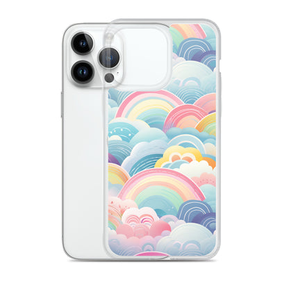 Boho Rainbows iPhone 14 Pro Max Case, Pastel Print Cute Aesthetic iPhone 13 12 11 Mini SE 2020 XS Max XR X 8 7 Plus Cell Phone Cover Starcove Fashion