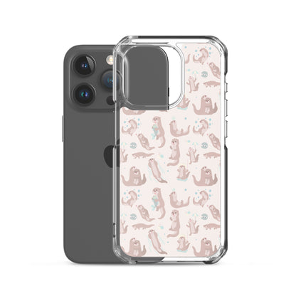 Sea Otter iPhone 15 14 13 12 Pro Max Case, Animal Pastel Pink Cell Phone Cute Cool Gifts Print iPhone 11 Mini SE 2020 XS XR X 7 8