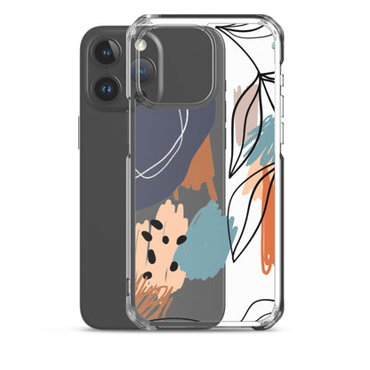 Abstract Pattern Clear iPhone 15 14 13 12 Pro Max Case, Geometric Print Cute Aesthetic iPhone 11 Mini SE XS XR X 8 7 Transparent