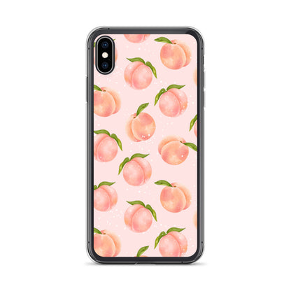 Peach iPhone 14 Pro Max Case, Fruit Print Cute Gift Aesthetic iPhone 13 12 11 Mini SE 2020 XS Max XR X 8 7 Plus Cell Phone Cover