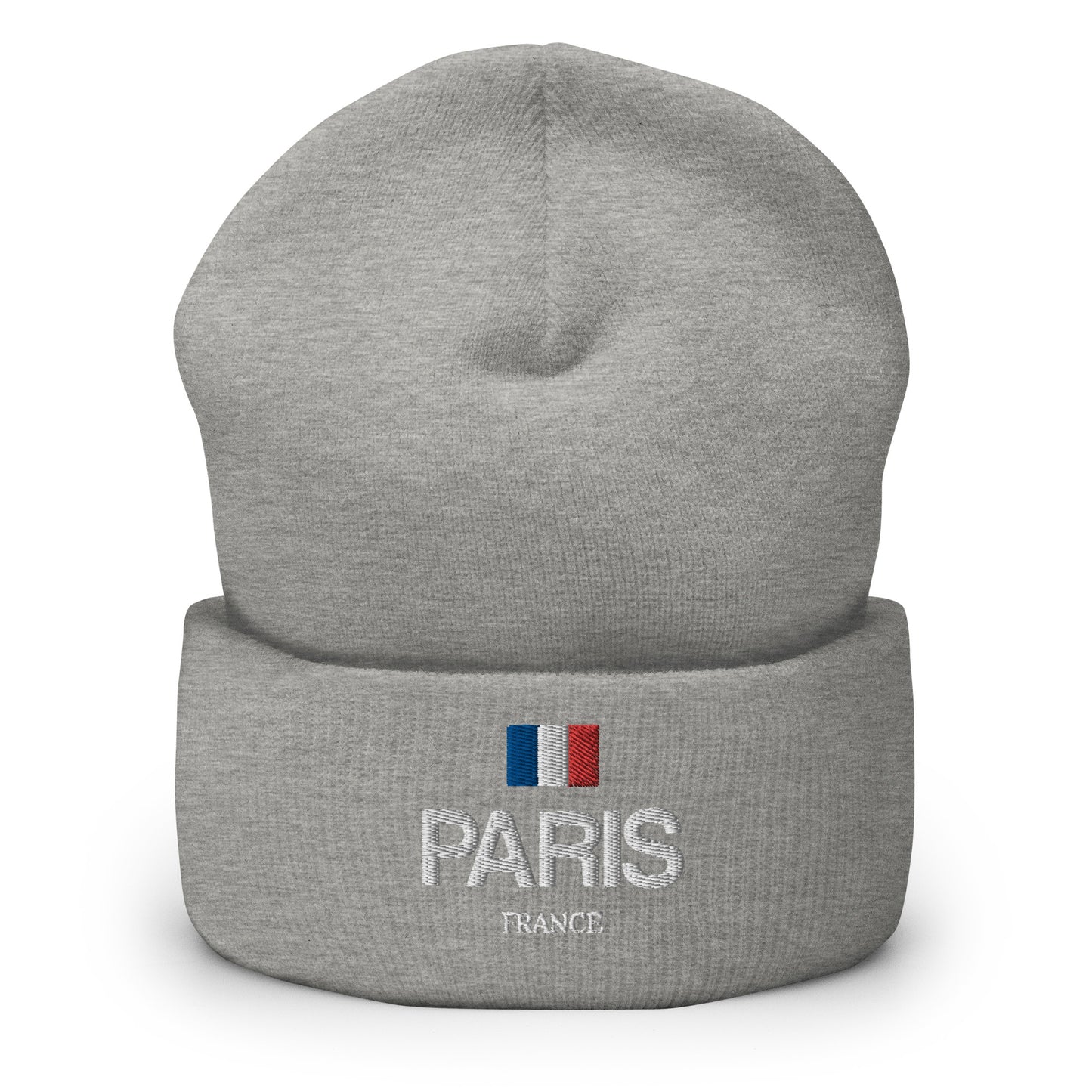 Paris France Embroidered Cuffed Beanie, Vintage City Flag Embroidery Party Men Women Stretchy Winter Adult Aesthetic Cap Hat Gift