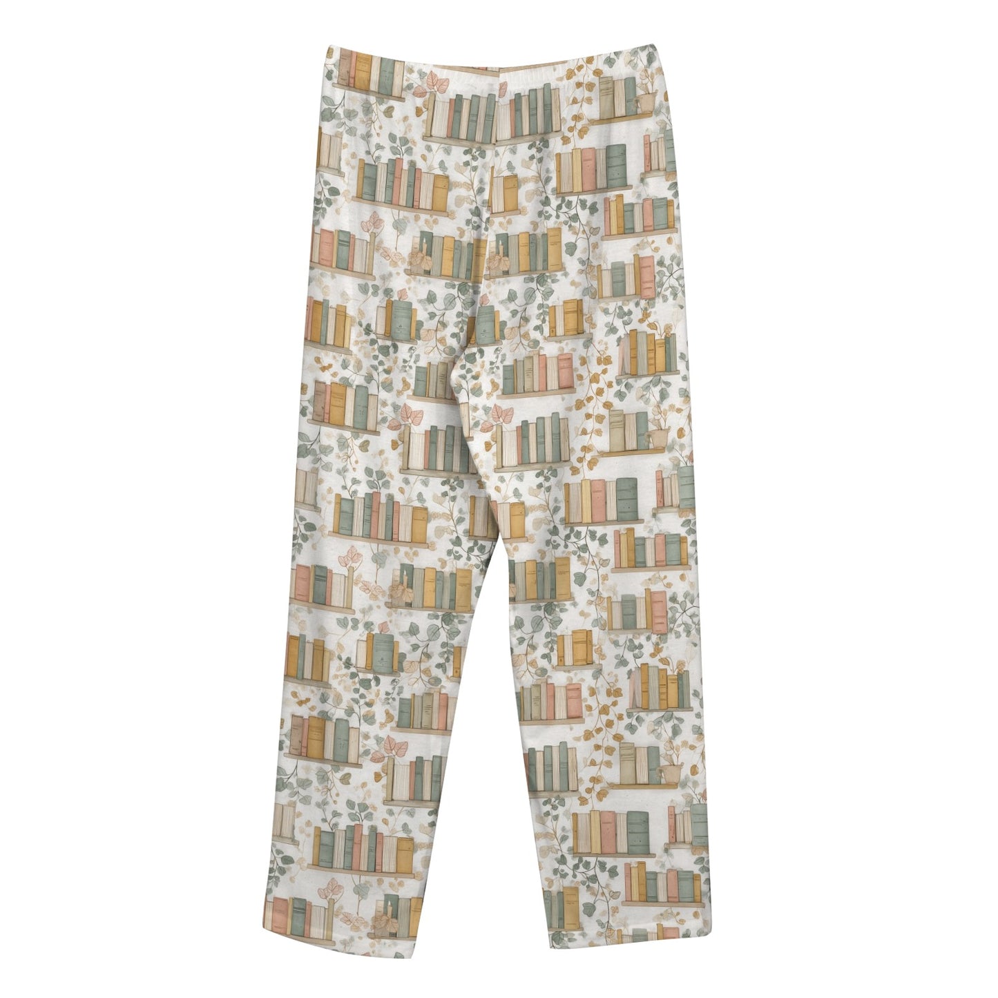 Book Women Pajamas Pants, Reading Flowers Floral Bookworm Library Club PJ Spa Pockets Trousers Matching Ladies Bottoms