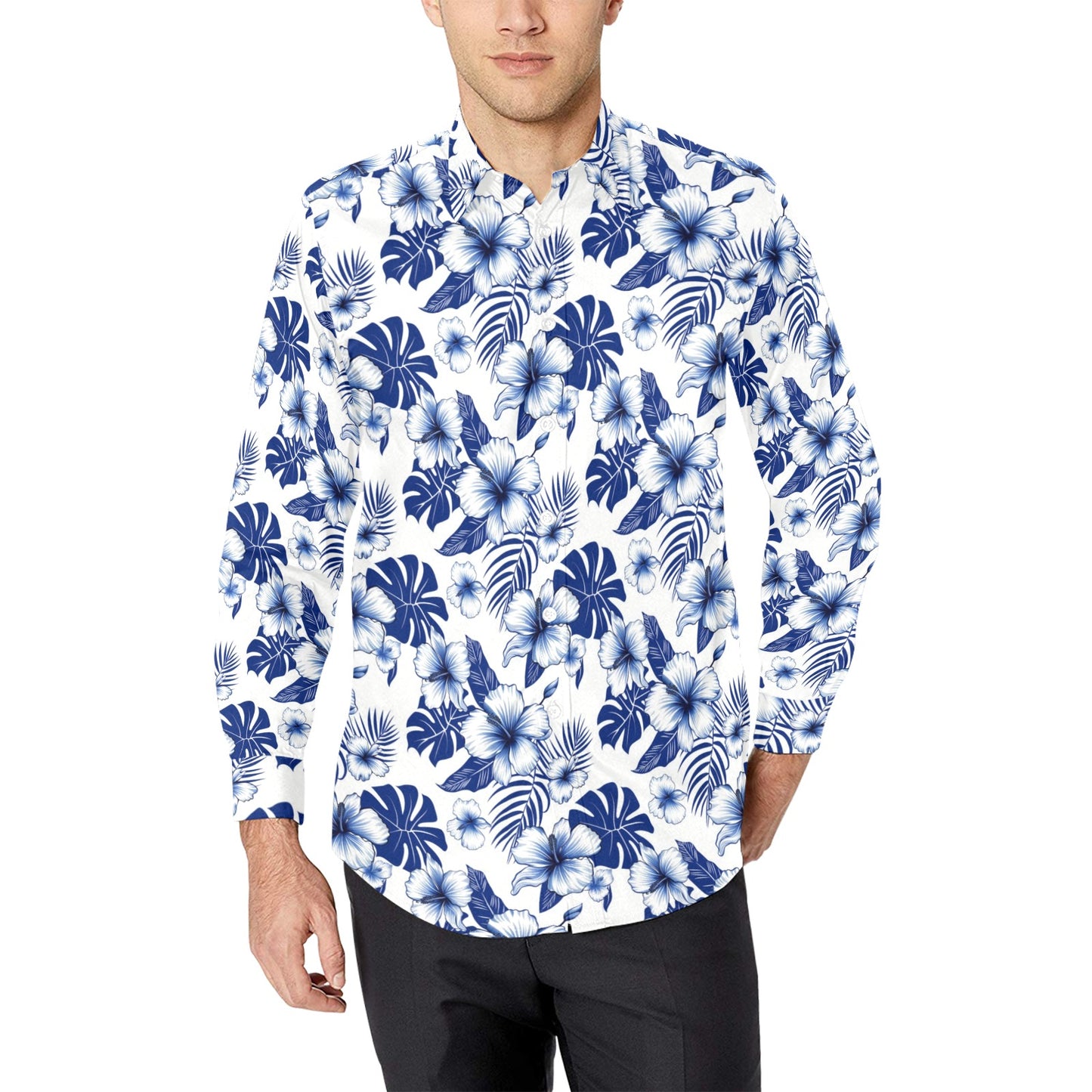 floral long sleeve dress shirt After Six Women's Floral Satin Twill Ballgown - Blue