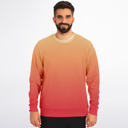 Red Orange Yellow Ombre Sweatshirt, Gradient Tie Dye Crewneck Fleece Cotton Sweater Jumper Pullover Men Women Adult Designer Top
