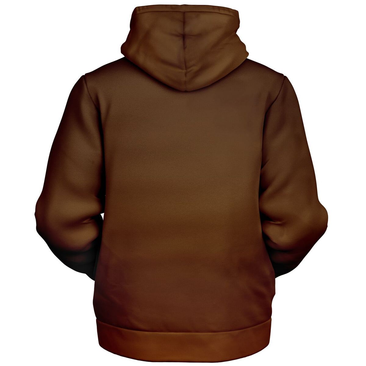 Brown Ombre Zip Up Fleece Lined Hoodie, Gradient Heavyweight Full Zipper Pocket Men Women Unisex Aesthetic Graphic Hooded Sweatshirt Jacket