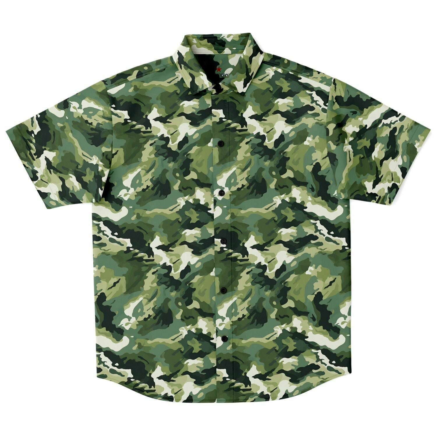 camouflage button down dress shirt Green Short Sleeve Men Button Up Shirt, Brush Strokes Camo Camouflage Print Casual Buttoned Down Summer Collared Dress Shirt 3XL