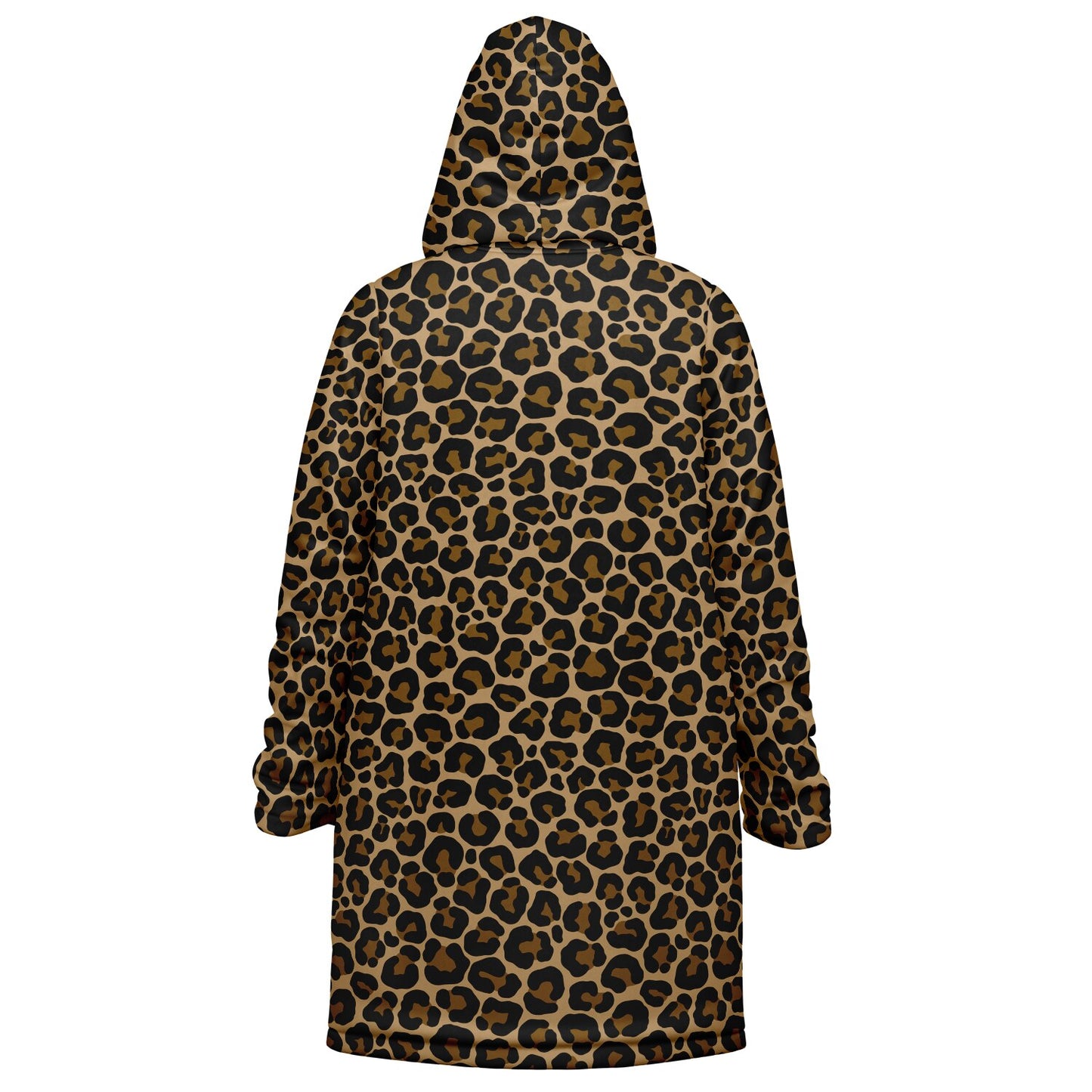 Leopard Hooded Cloak Fleece Jacket, Animal Print Cheetah Zipper Coat Men Women Male Ladies Winter Mink Hooded Parka Wearable Cape Pockets