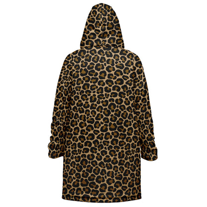 Leopard Hooded Cloak Fleece Jacket, Animal Print Cheetah Zipper Coat Men Women Male Ladies Winter Mink Hooded Parka Wearable Cape Pockets