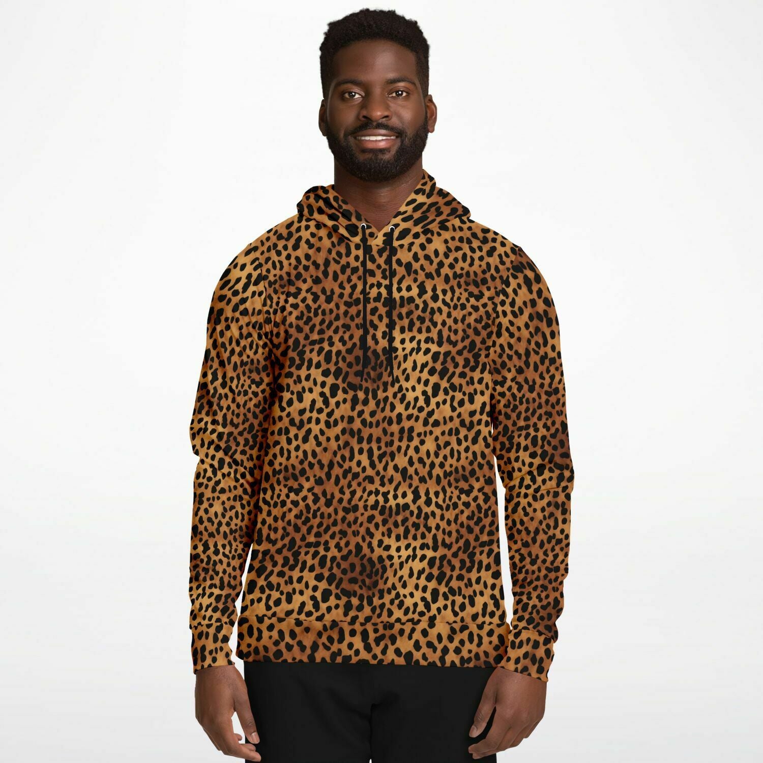 Trendy Hoodies Cheetah Print Star Hoodie, Leopard Print Sweatshirt