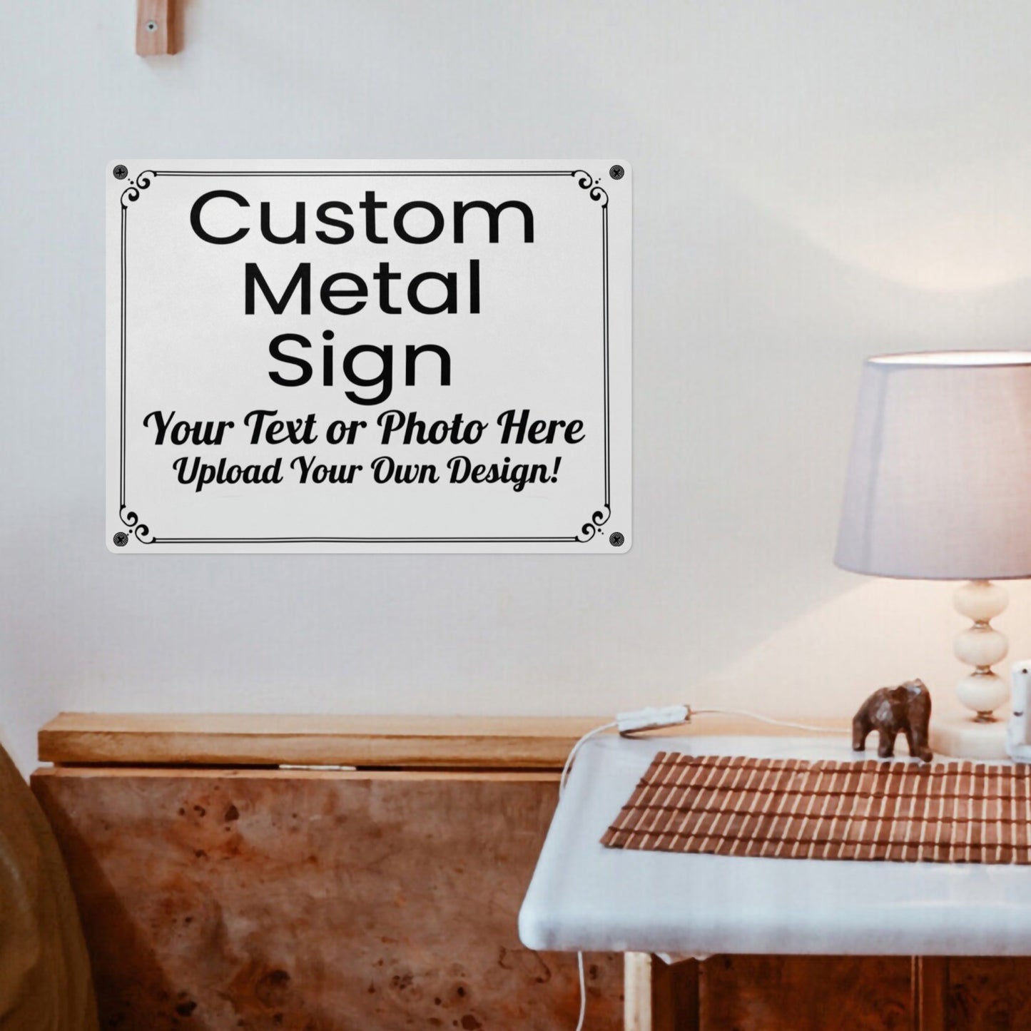 Custom Metal Tin Signs, Personalized Text Photo Farmhouse Landscape Retro Wall Hanging Garage Tacker Outdoors Exterior Business Property