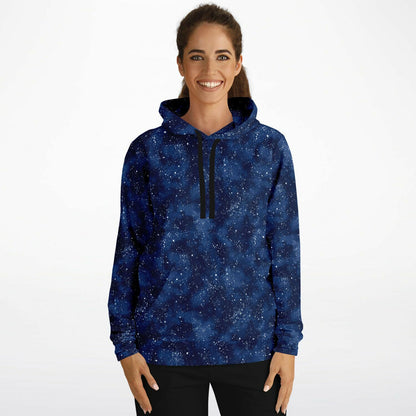 Blue Galaxy Hoodie, Navy Space Stars Pullover Men Women Adult Aesthetic Graphic Cotton Hooded Sweatshirt with Pockets Designer Plus Size - Starcove Fashion