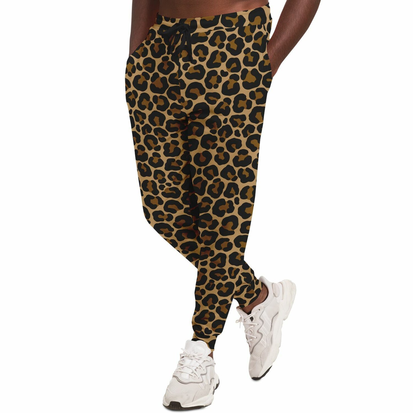 Leopard Joggers Sweatpants with Pockets, Animal Print Brown Cheetah Women Men Female Ladies Fleece Comfy Cotton Sweats Pants Bottoms