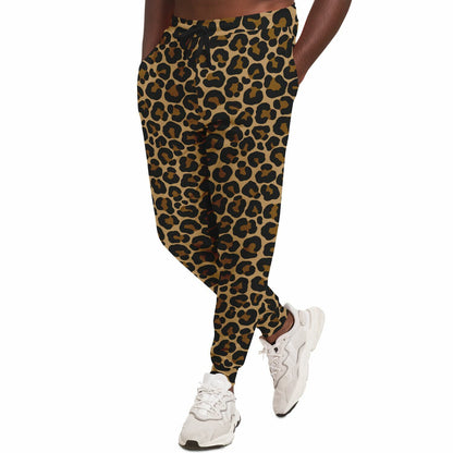 Leopard Joggers Sweatpants with Pockets, Animal Print Brown Cheetah Women Men Female Ladies Fleece Comfy Cotton Sweats Pants Bottoms