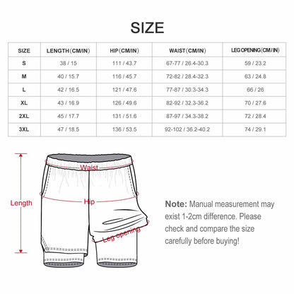 Checkered Men 2 in 1 Lined Shorts, Black White Check Compression Liner Running Gym Workout Graphic Athletic Sports Mesh Pockets Drawstring - Starcove Fashion