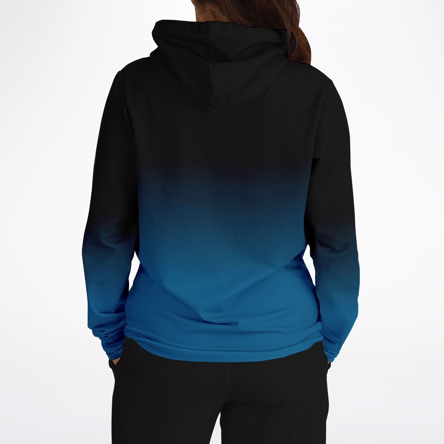 Black Blue Ombre Hoodie, Tie Dye Gradient Pullover Men Women Adult Aesthetic Cotton Hooded Sweatshirt with Pockets Designer Plus Size