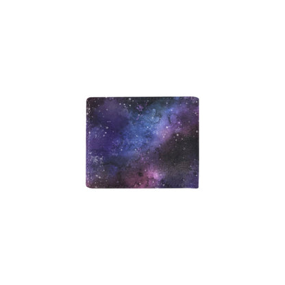 Galaxy Space Male Men Wallets, Stars Guys Billfold Bifold Leather Designer Card Holder Keeper Gents Slim Thin Bi Fold Luxury Minimalist