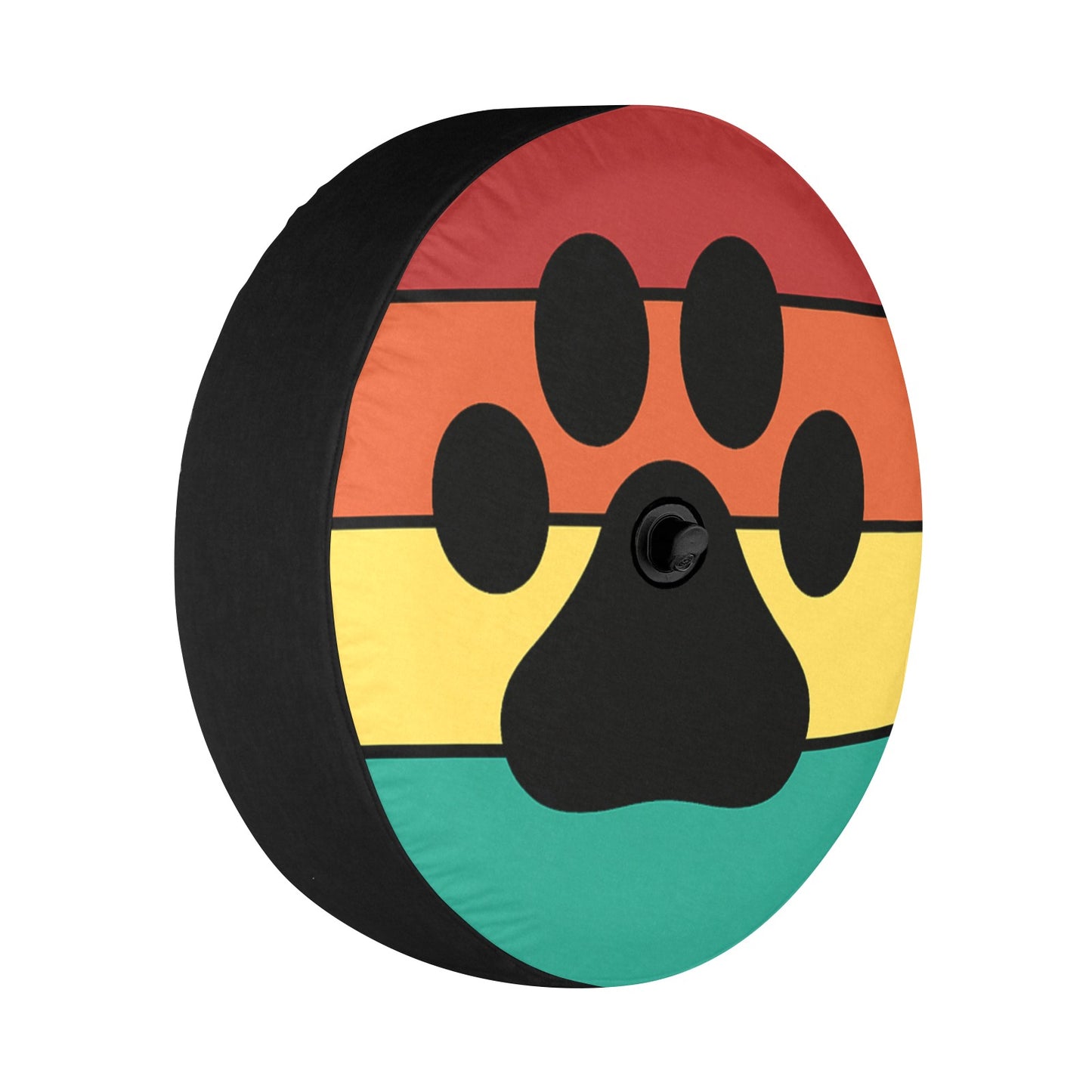 Dog Paw Spare Tire Cover, Pet Rainbow Stripe Print Cool Retro Backup Camera Hole Wheel Unique RV Back Cars RV Men Women Trailer Campers - Starcove Fashion