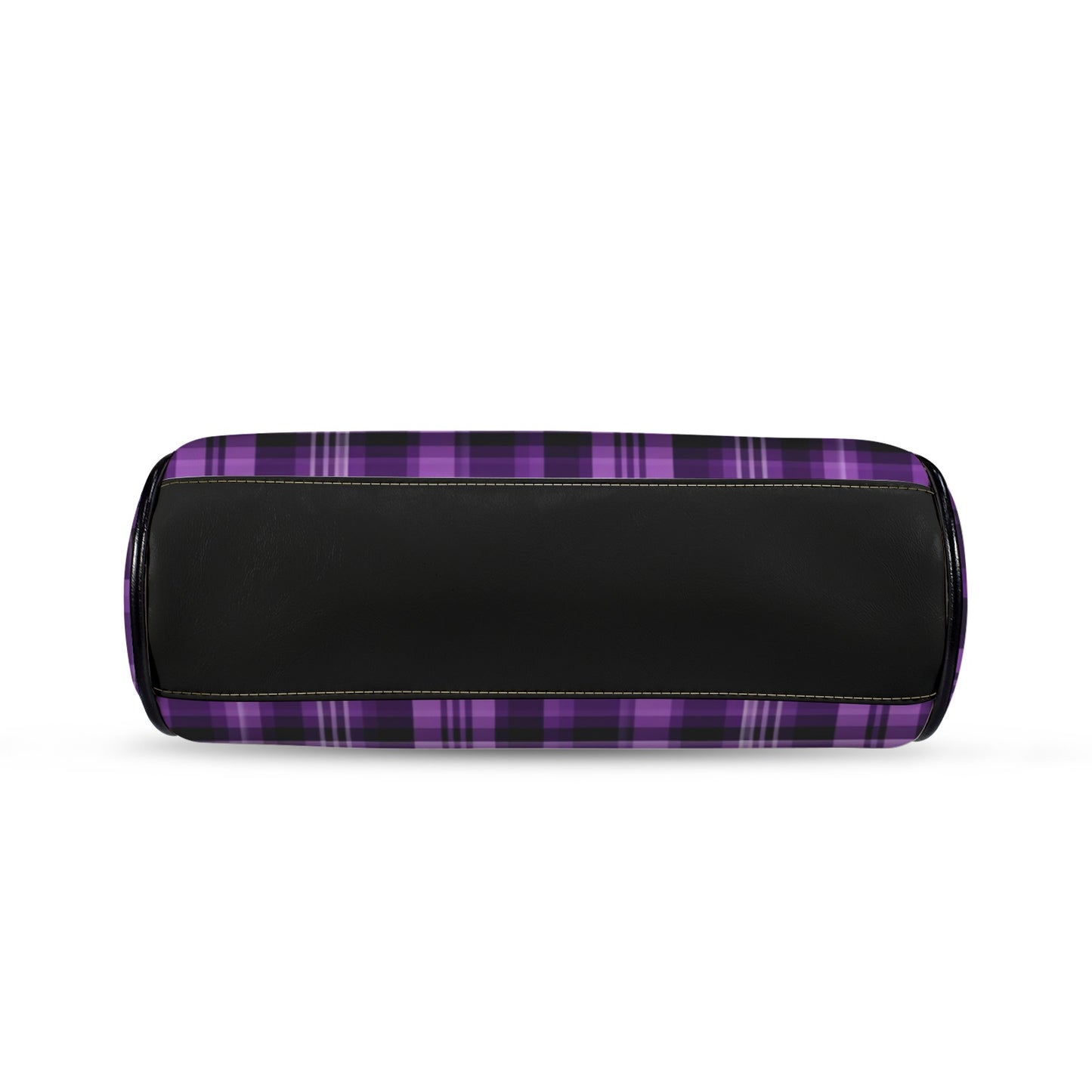 Purple Kiss Lock Purse Handbag, Plaid Tartan Print Vegan Leather Vintage Designer Shoulder Crossbody Top Handle Clasp Bag - Starcove Fashion