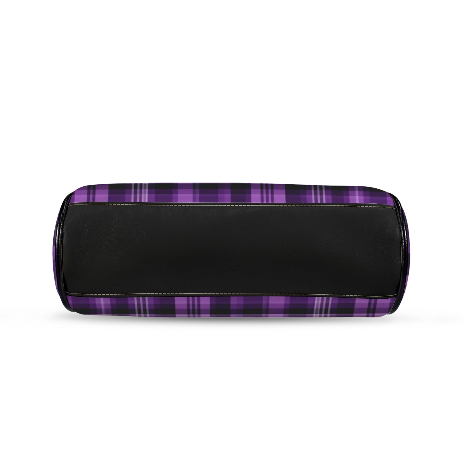 Purple Kiss Lock Purse Handbag, Plaid Tartan Print Vegan Leather Vintage Designer Shoulder Crossbody Top Handle Clasp Bag - Starcove Fashion