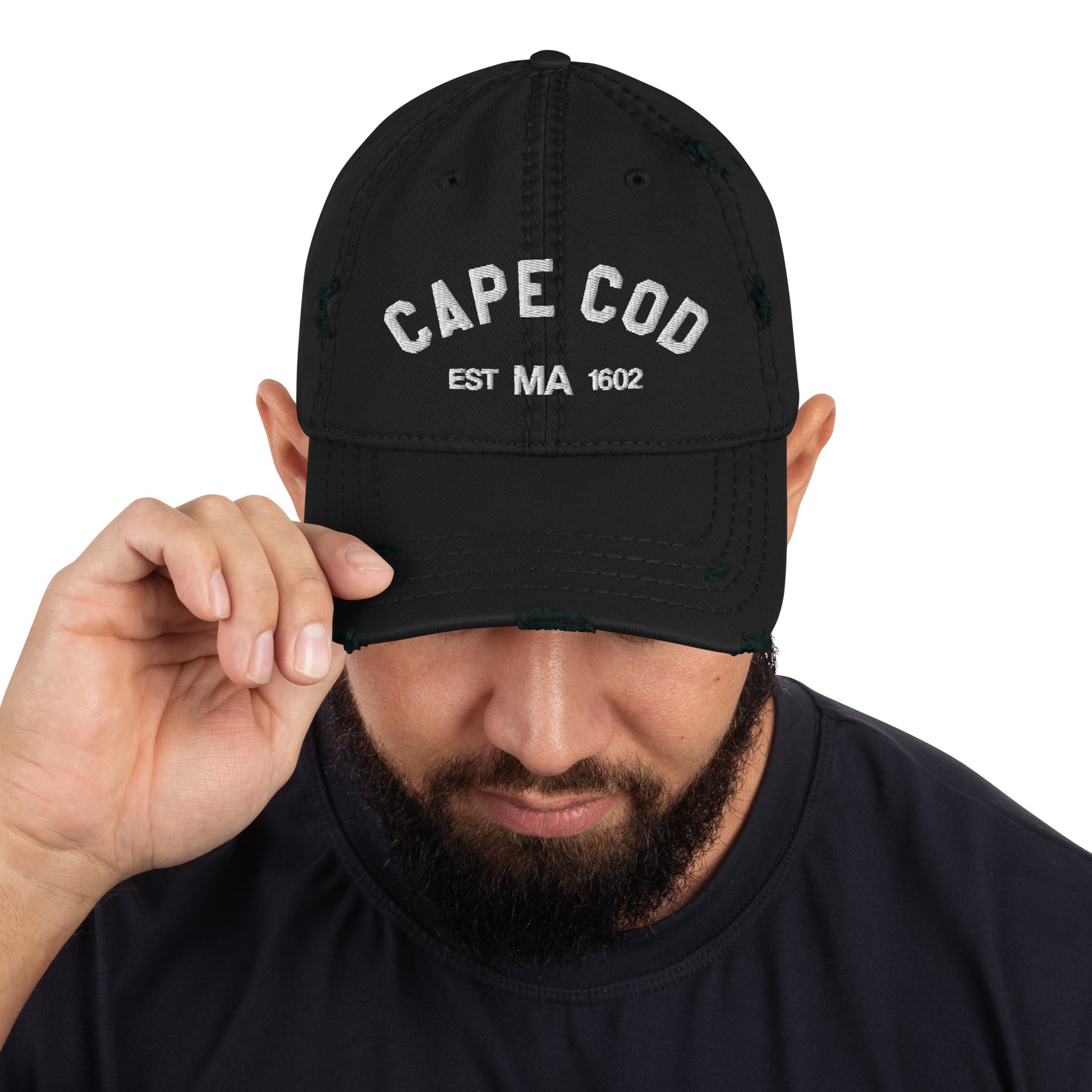 Cape Cod Baseball Hat Cap, Ma Massachusetts Distressed Dad Mom Trucker Men Women Embroidery Embroidered Beach Boating Hat Charcoal Grey