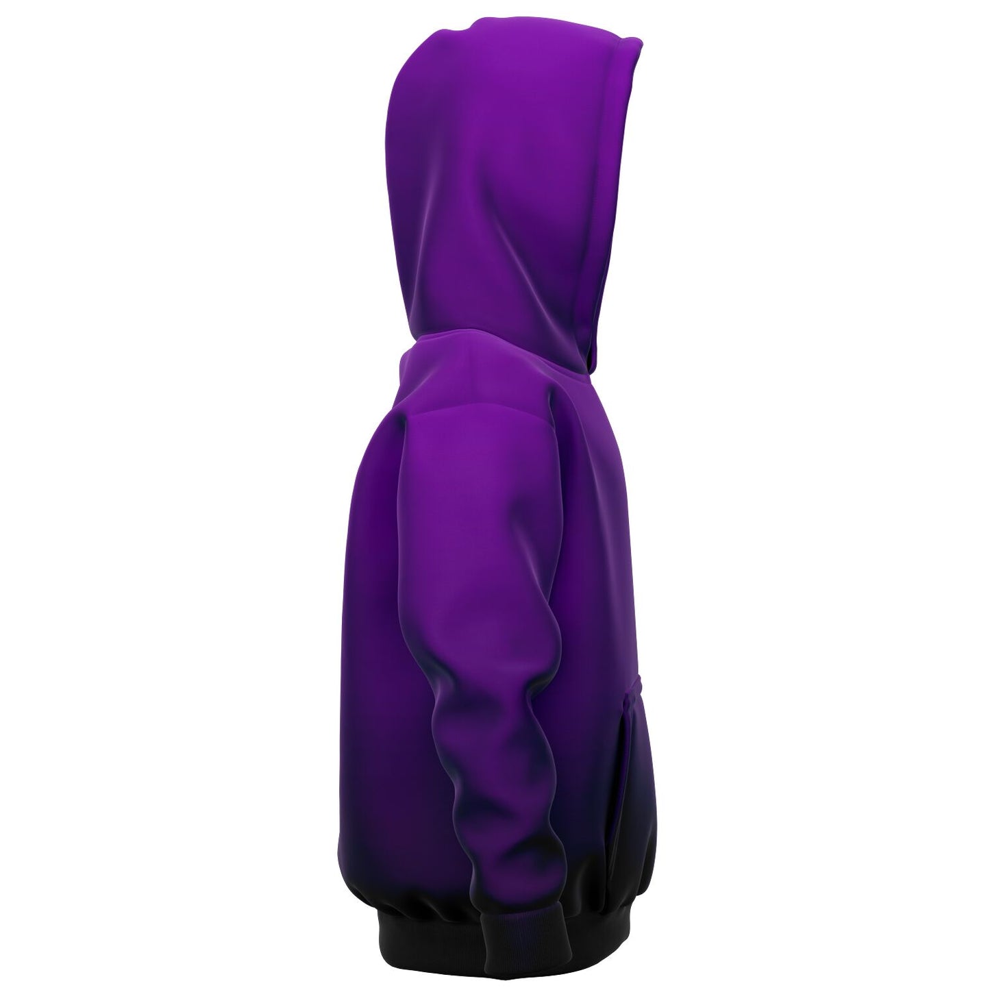 Black Purple Ombre Kids Pullover Hoodie, Tie Dye Gradient Girls Boy Toddler Youth Children Fleece Cozy Cotton Hooded Sweatshirt with Pockets