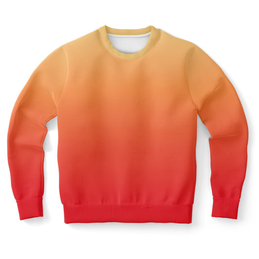 Red Orange Yellow Ombre Sweatshirt, Gradient Tie Dye Crewneck Fleece Cotton Sweater Jumper Pullover Men Women Adult Designer Top