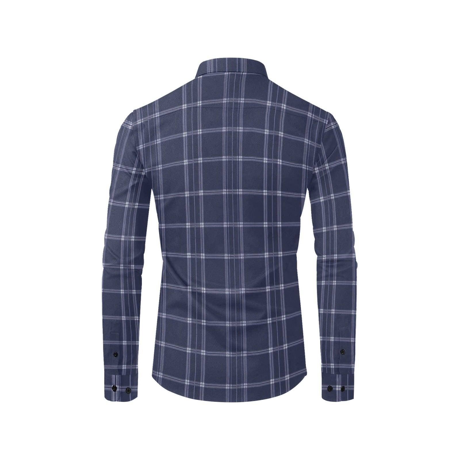 navy blue plaid dress shirt Men's Long Sleeve Shirts | Franklin Navy & Lt. Blue Plaid