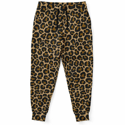 Leopard Joggers Sweatpants with Pockets, Animal Print Brown Cheetah Women Men Female Ladies Fleece Comfy Cotton Sweats Pants Bottoms